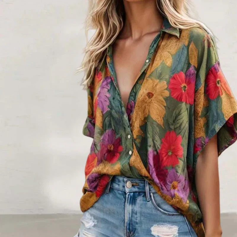 Nixie – Vintage-Oberteil mit Blumenmuster