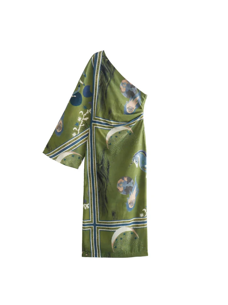 Shaira – Asymmetrisches One-Shoulder-Midikleid