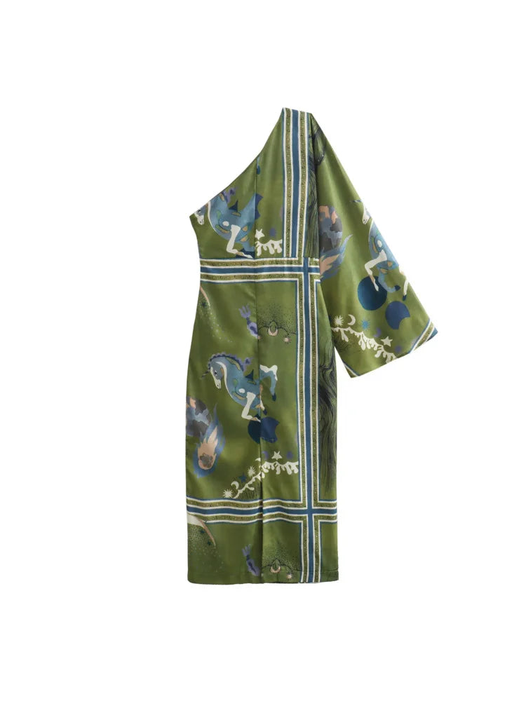 Shaira – Asymmetrisches One-Shoulder-Midikleid