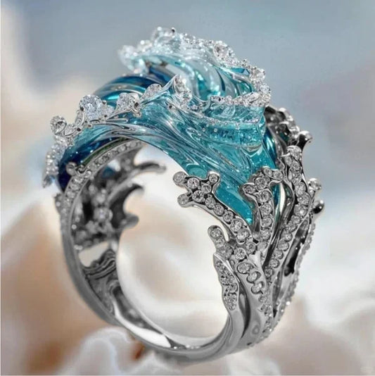 Crashing Waves Silver Ring®
