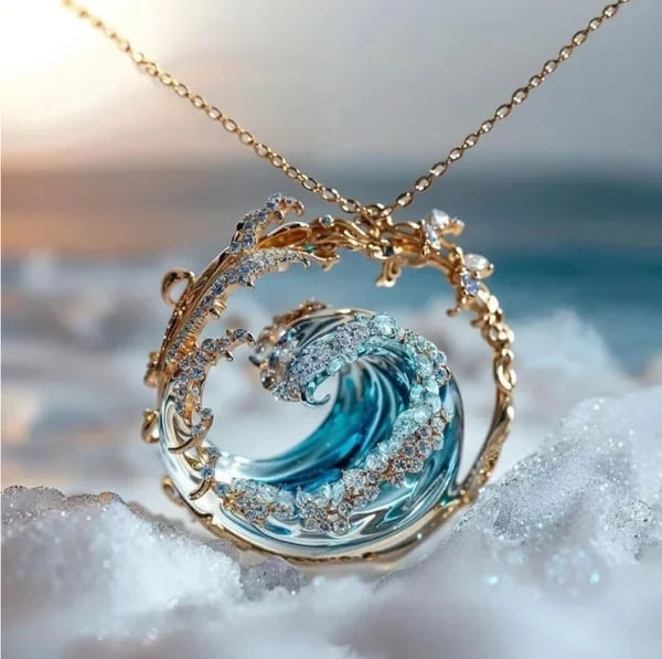Ocean Wave Crystal Pendant Necklace®