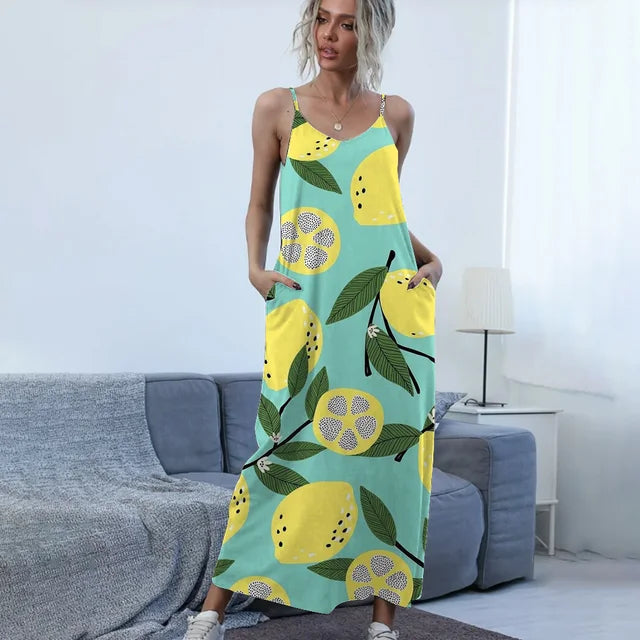 Zena – Ärmelloses Sommerkleid mit V-Ausschnitt